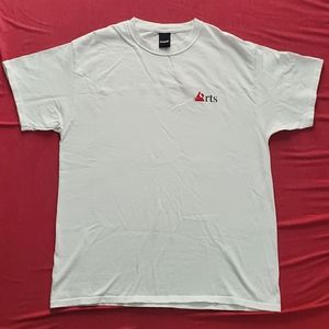 White, red, black short sleeve tee